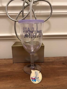 Purple Insulated Wine Tumbler with Straw “I Don’t Make Mistakes I Date Them”